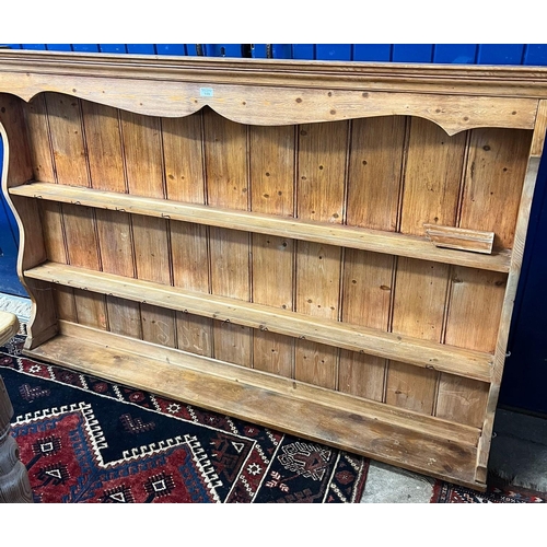 535 - Pine kitchen delft rack. 177cm long approx.  (B.P. 21% + VAT)