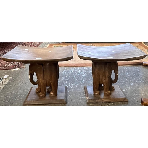 561 - Pair of elephant design Ashanti type stools. (B.P. 21% + VAT)