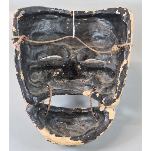 60 - Early 20th century Japanese papier mache Noh mask, with painted finish. 21cm high approx.  (B.P. 21%... 