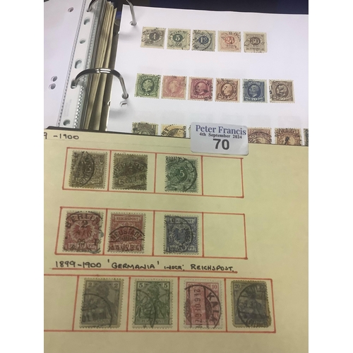 70 - All world collection of stamps on pages in six binders. Many 100s. (B.P. 21% + VAT)