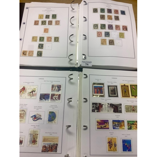 74 - Canada used collection in two binders 1859 to about 2011 plus a range of Newfoundland stamps. (B.P. ... 