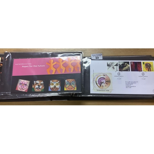 89 - Great Britain collection of first Day covers and Presentation Packs of the Millennium Issues. 1999 -... 