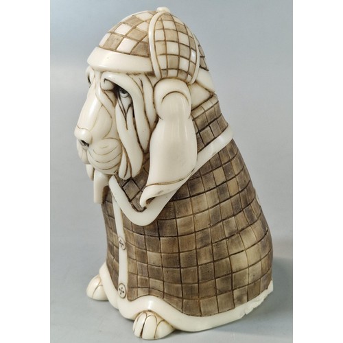 19A - John Biccard, 'Sherlock Hound', a moulded ivorine study. 11cm high approx. (B.P. 21% + VAT)