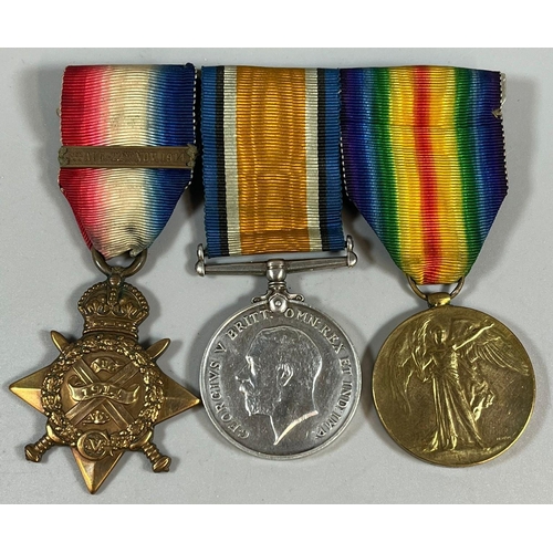 105 - WWI medal Trio, comprising: 1914 Star, 1914-18 War Medal and 1914-1919 Victory Medal, awarded to 792... 