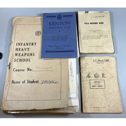 112 - Collection of ephemera relating to Lieutenant R J Davies, Royal Welsh Fusiliers ,WWII, originally fr... 