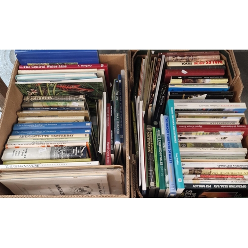 139 - Two boxes of Welsh related books to include; 'Aberystwyth Yesterday', 'The University of Swansea, an... 