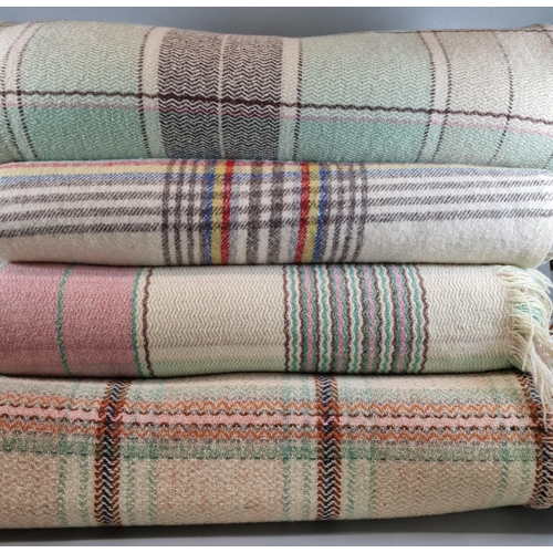 161 - Collection of four vintage Welsh checked blankets. (4) (B.P. 21% + VAT)