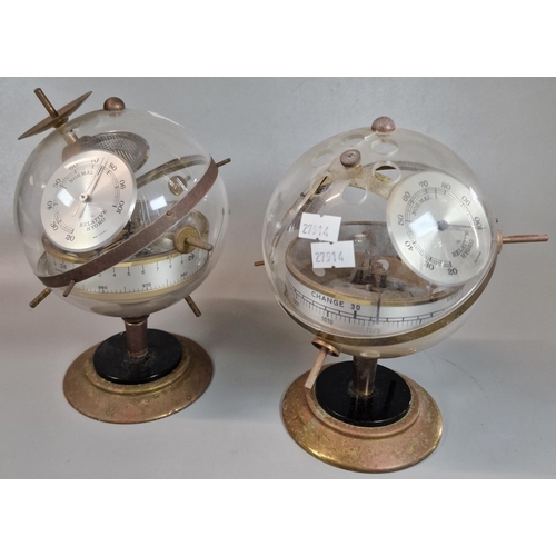 182 - Pair of vintage novelty West German Sputnik barometer weather stations. (2)  (B.P. 21% + VAT)