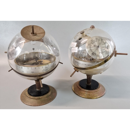 182 - Pair of vintage novelty West German Sputnik barometer weather stations. (2)  (B.P. 21% + VAT)