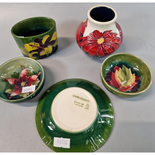 183 - Collection of mid century and modern Moorcroft tube-lined pottery items to include: circular bowls/p... 