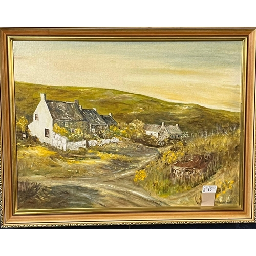 19 - Mabel Pollack (20th century Australian), beach, cottage and others, Abereiddy, signed. Oils on board... 