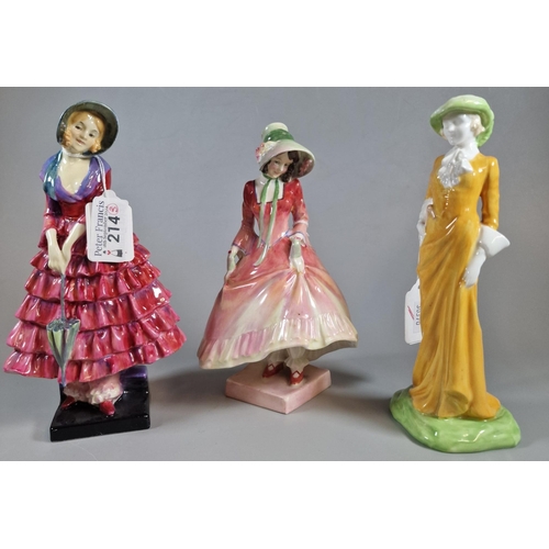 214 - Three Royal Doulton bone china figurines to include: 'Pantalettes' HN1507, 'Karen', and 'Priscilla' ... 