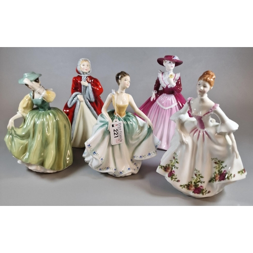 221 - Four royal Doulton bone china figurines to include: 'Rachel', 'Cynthia', 'Buttercup' and 'Country Ro... 