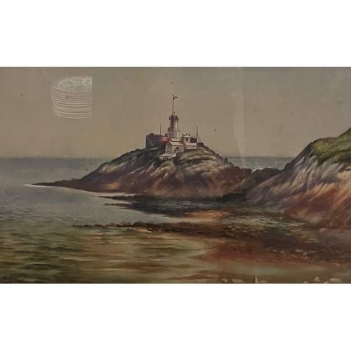 23 - Welsh School (mid 20th century), Mumbles lighthouse, watercolours. 33x51cm approx. Framed and glazed... 