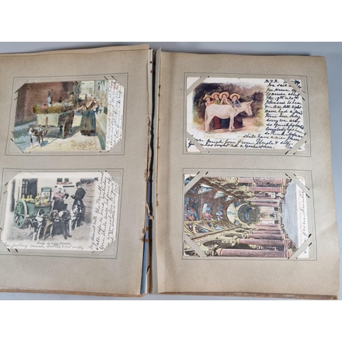 253 - Postcard album of various postcards including: topographical, slave cards, including Greetings from ... 