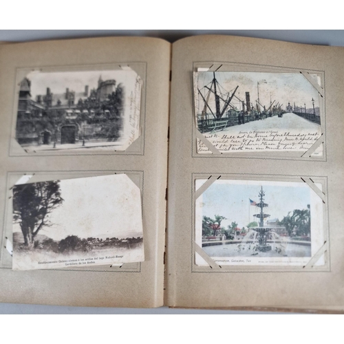 253 - Postcard album of various postcards including: topographical, slave cards, including Greetings from ... 