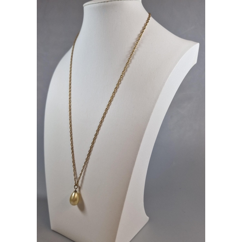 278 - 9ct gold rope twist chain with pear shaped pendant. Total weight 6.4g approx. (B.P. 21% + VAT)