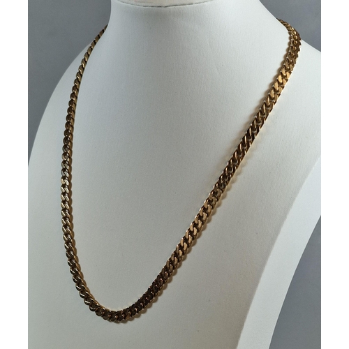 281 - 14K gold chunky curb-link chain. 34.7g approx. 46cm long approx. (B.P. 21% + VAT)