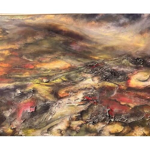 29 - Iwan Gwyn Parry (Welsh born 1970), 'Burning Gorse, Melting Snow'. Oils on canvas. 61x75cm approx. Un... 