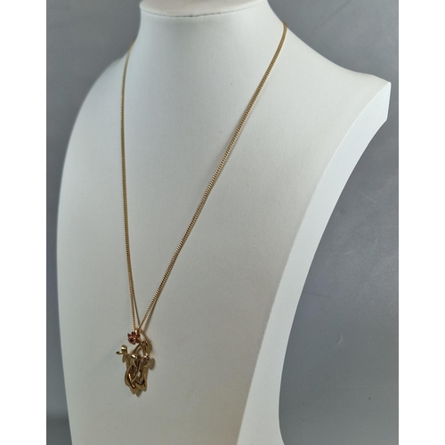 292 - 9ct Clogau gold daffodil pendant on 9ct fine link chain in Clogau box. 7g approx. (B.P. 21% + VAT)