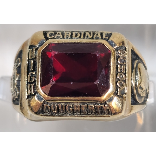 317 - 10K gold Jostens Brand American college ring for Cardinal Dougherty High School and dated 1984, inse... 