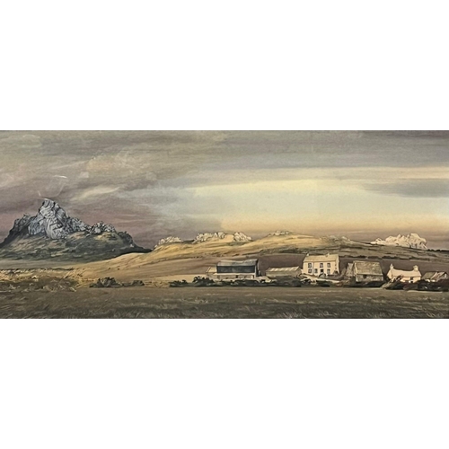 35 - John Rogers (Welsh, born Cardiff 1939), farm near St David's with Mynydd Carnigli, signed. Watercolo... 