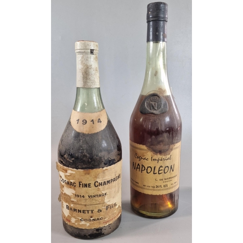 363 - One bottle Napoleon Cognac Imperial Brandy, 24fl ozs, 70% proof, together with bottle of Barratt & F... 