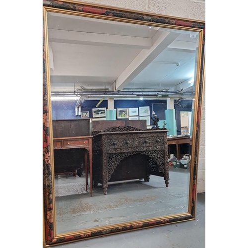 406 - Large modern foliate framed rectangular mirror with beveled plate. Overall 142x104cm approx. (B.P. 2... 