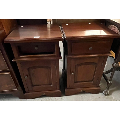 434 - Pair of modern bedside cabinets with panelled doors, one lacking drawer. 41cm wide approx. (B.P. 21%... 