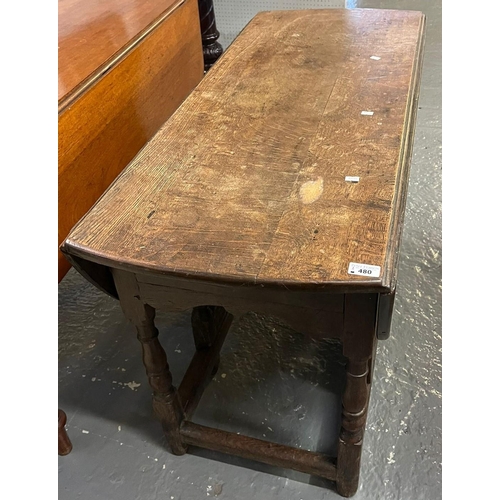 480 - 17th century style oak gate leg table. (B.P. 21% + VAT)