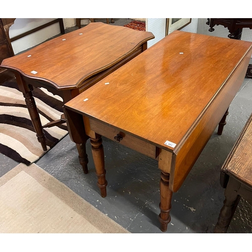 481 - Edwardian mahogany occasional table with under-tier, together with a Victorian Pembroke table. (2) (... 