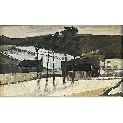 50 - Wynford Nicholas (Welsh, mid 20th century), 'Winter Scene, Pen Y Groes', signed and dated 62. Oils o... 