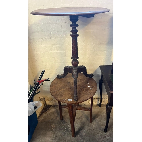 532 - Group of assorted occasional furniture to include: oval tripod table, circular occasional table, ebo... 