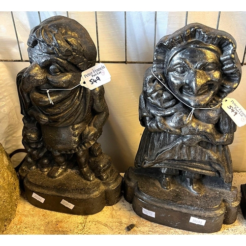 549 - Group of four cast iron door stops in the form of stylised figures including Mr Punch. (4) (B.P. 21%... 