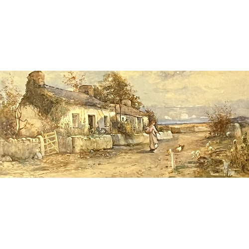 60 - J Hughes Clayton (British 1891-1929), cottages , Camaes, a pair, signed. watercolours. 24x51cm appro... 