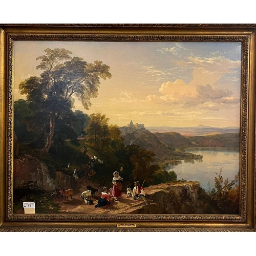 63 - Penry Williams (Henry Penry Williams, Welsh, born Merthyr Tydfil , 1798 - 1885), 'Lake Albano and Ca... 