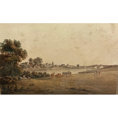 70B - Attributed to Thomas Horner (British 1785 - 1844), 'Cardiff', view across the River Taff, together w... 