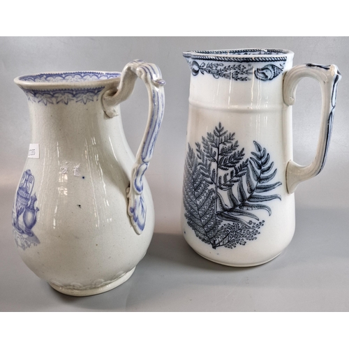 73 - Two 19th century Llanelly Pottery jugs, one in the 'Fern' pattern marked 'A. Gealy, Branyberllan Lla... 