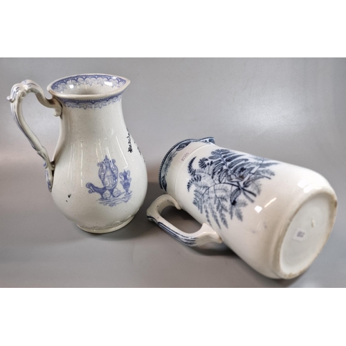 73 - Two 19th century Llanelly Pottery jugs, one in the 'Fern' pattern marked 'A. Gealy, Branyberllan Lla... 