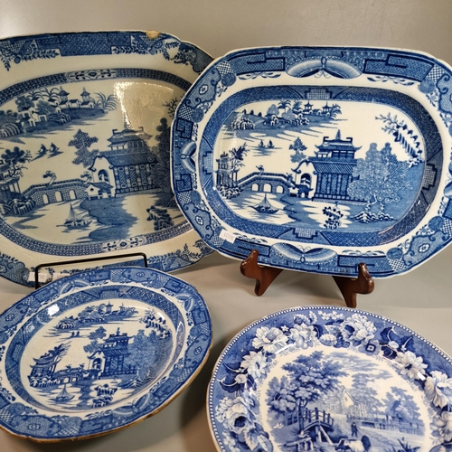 82 - Collection of 19th century transfer printed blue and white Dillwyn & Co Swansea items to include: co... 