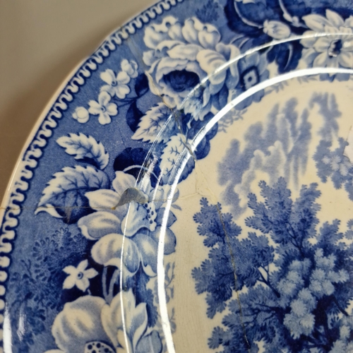 82 - Collection of 19th century transfer printed blue and white Dillwyn & Co Swansea items to include: co... 