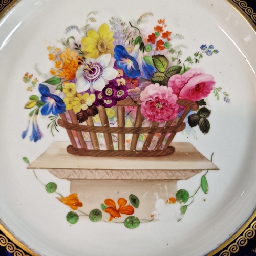 86 - 19th century Swansea porcelain plate, from the Lysaght Service, painted with a bouquet of flowers in... 