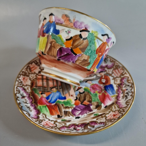 88 - 19th century Swansea porcelain tea cup and saucer painted in the 'Mandarin' pattern. Circa 1816 from... 