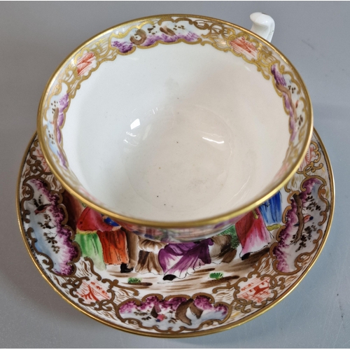 88 - 19th century Swansea porcelain tea cup and saucer painted in the 'Mandarin' pattern. Circa 1816 from... 