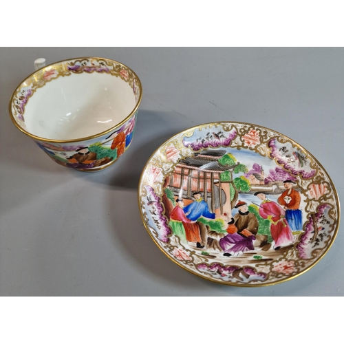 88 - 19th century Swansea porcelain tea cup and saucer painted in the 'Mandarin' pattern. Circa 1816 from... 