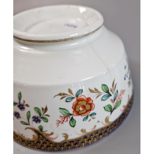 90 - 19th century Swansea porcelain coffee can with ring handle painted with convolvulus and roses togeth... 