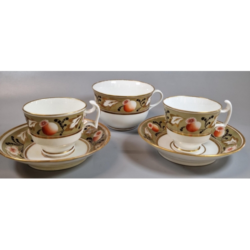 94 - Collection of 19th century Swansea porcelain cups and saucers to include: large tea cup, two coffee ... 