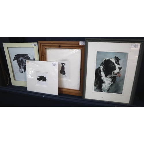 126 - After Naomi Tydeman, two limited edition prints of Sheepdogs. Together with another print of a Sheep... 