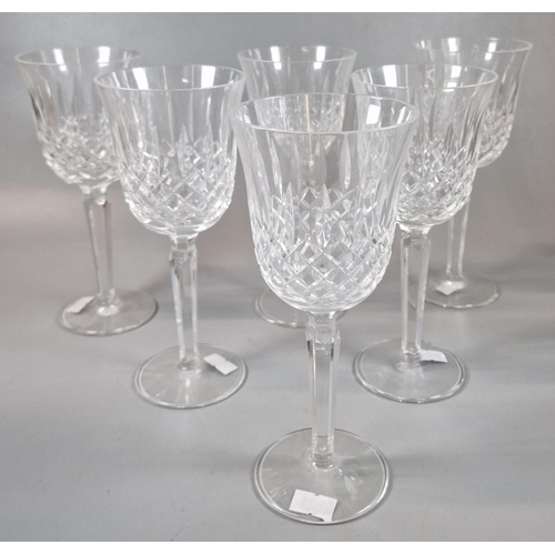 13 - Set of six Waterford Crystal 'Kelsey' pattern wine glasses. (6) (B.P. 21% + VAT)