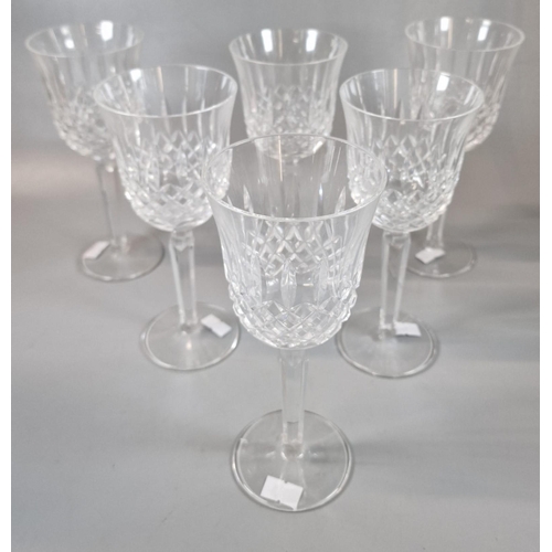 13 - Set of six Waterford Crystal 'Kelsey' pattern wine glasses. (6) (B.P. 21% + VAT)